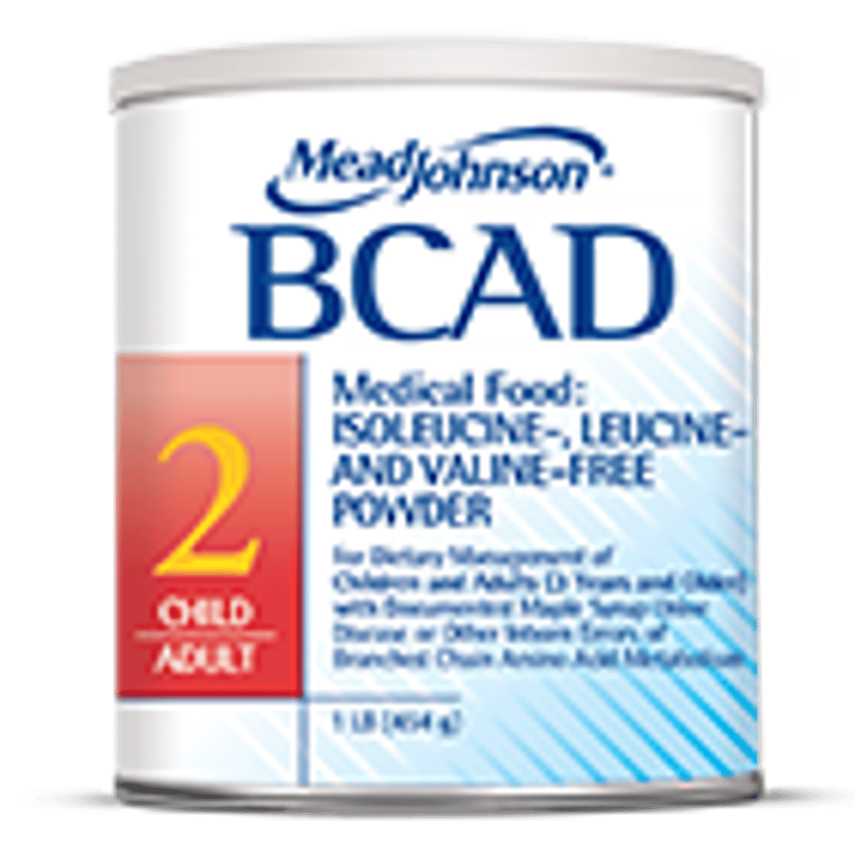 BCAD2 medical food powder container for dietary management of branched-chain amino acid disorders