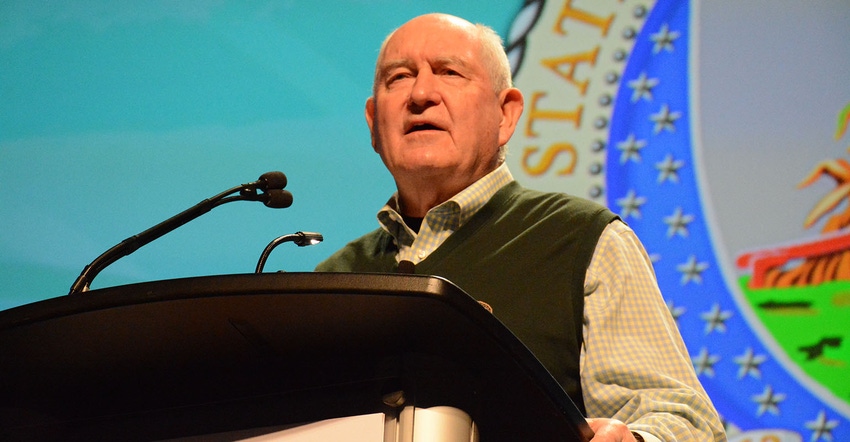 Sonny Perdue speaks at Commodity Classic 2019