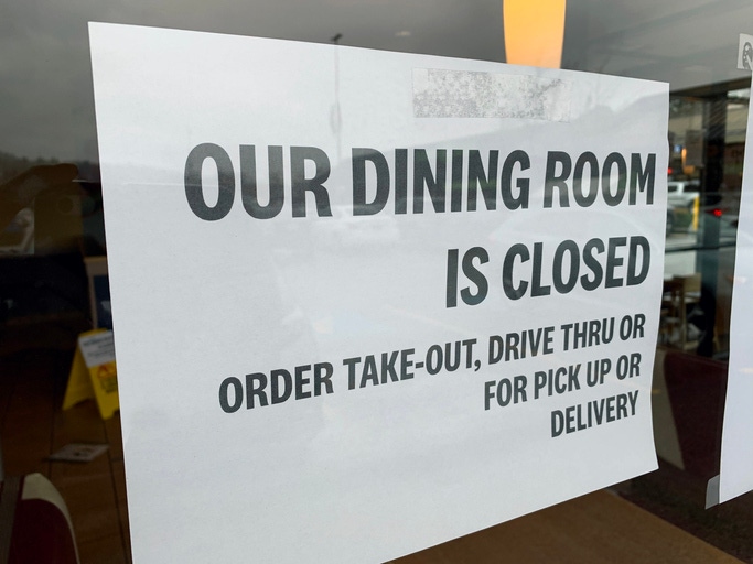 Restaurant dining rooms closed
