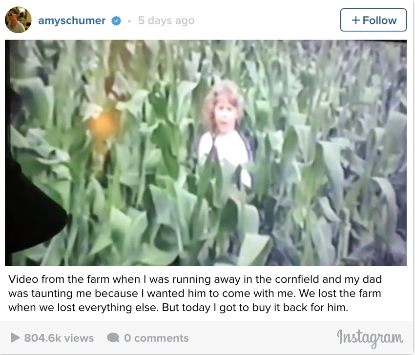 Amy Schumer buys back family farm; PLUS: List of pro-ag celebs