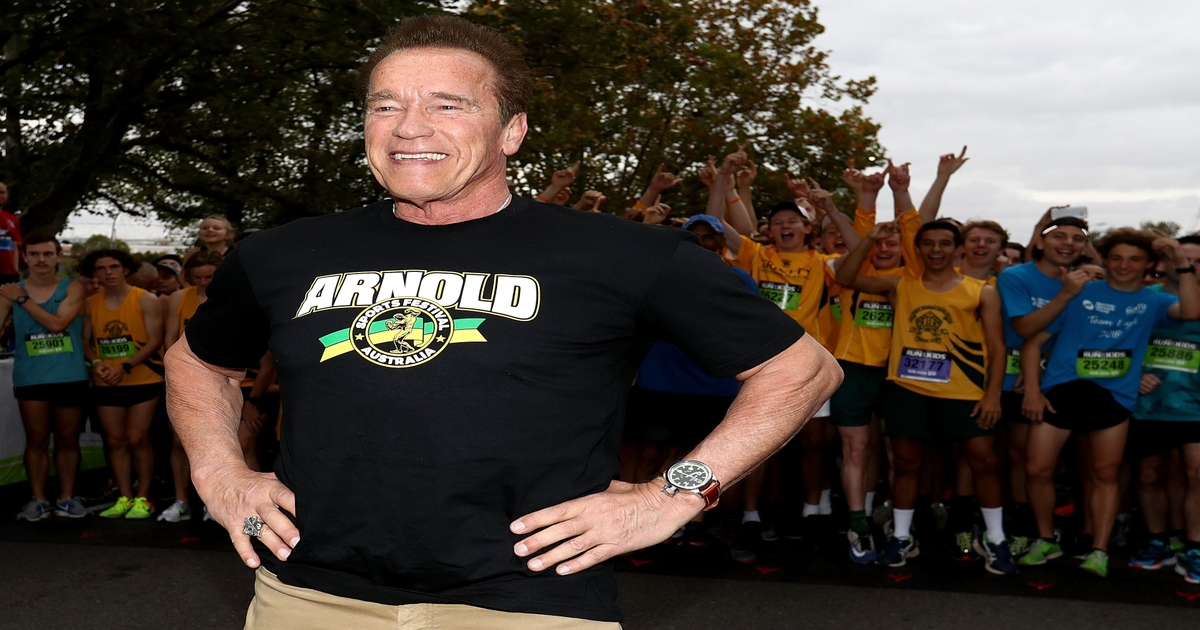 Arnold Schwarzenegger drinks the vegan Koolaid