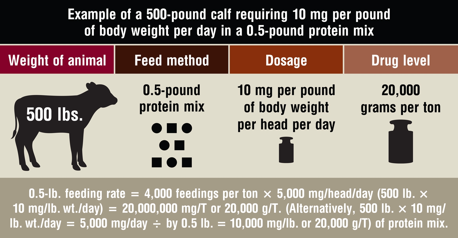 How to correctly calculate grams per ton of drugs in feed for your VFD