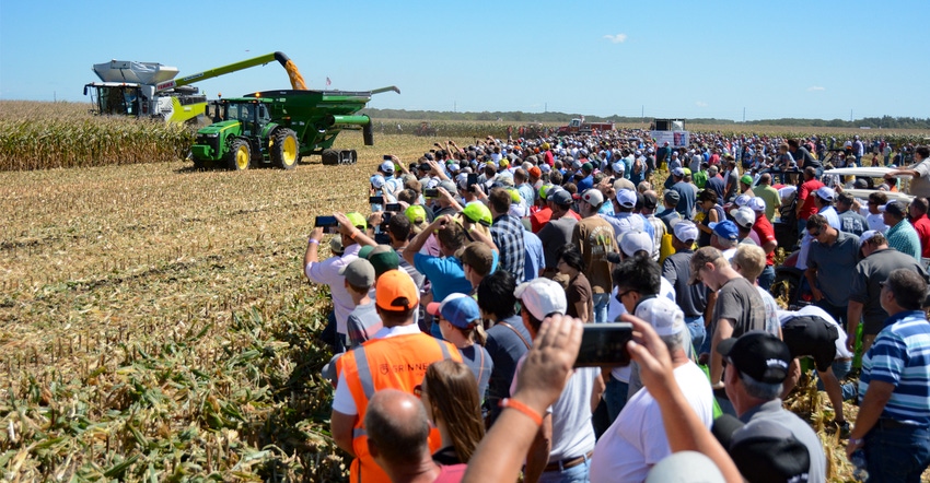 Farmers attending the field demos at a past Farm Progress show