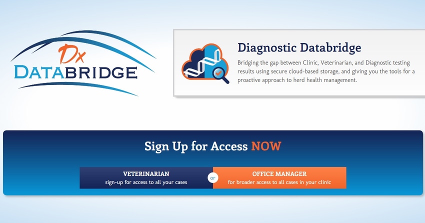 Diagnostic Databridge webpage screenshot