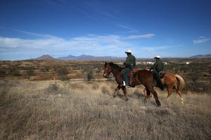 Border Patrol on horseback