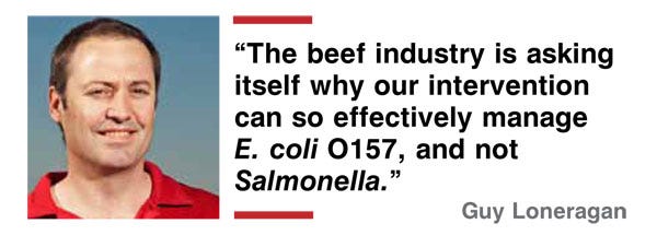 e. coli intervention in beef industry quote