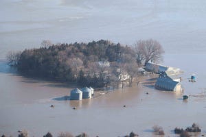 A flooded out farm near Fremont, Neb.