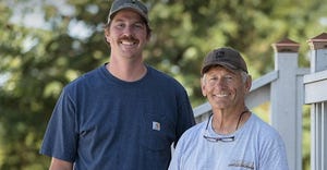 Jerry Moench and cattle producer Mike Blaalid