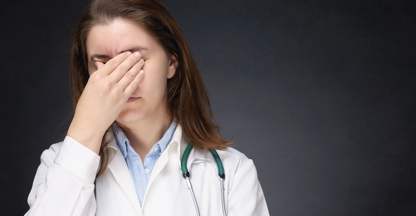 Stressed veterinarian Stressed veterinarian