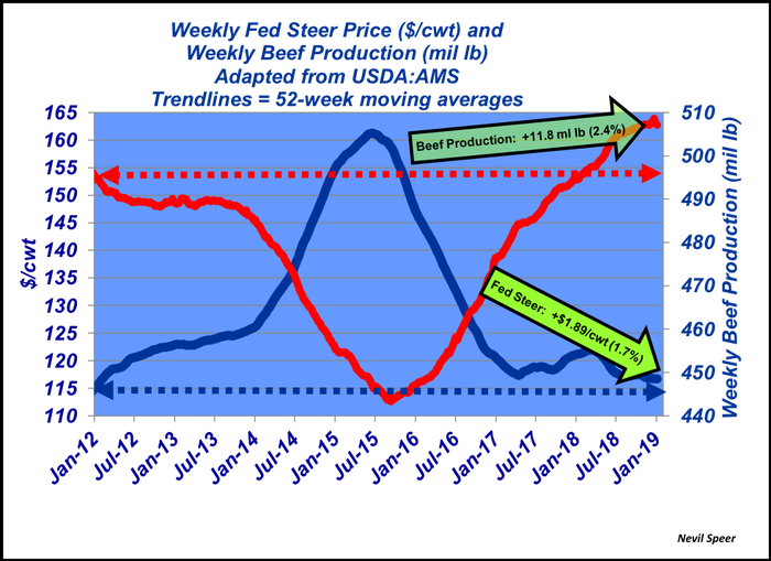 Weekly Fed Steer Price - February 2019
