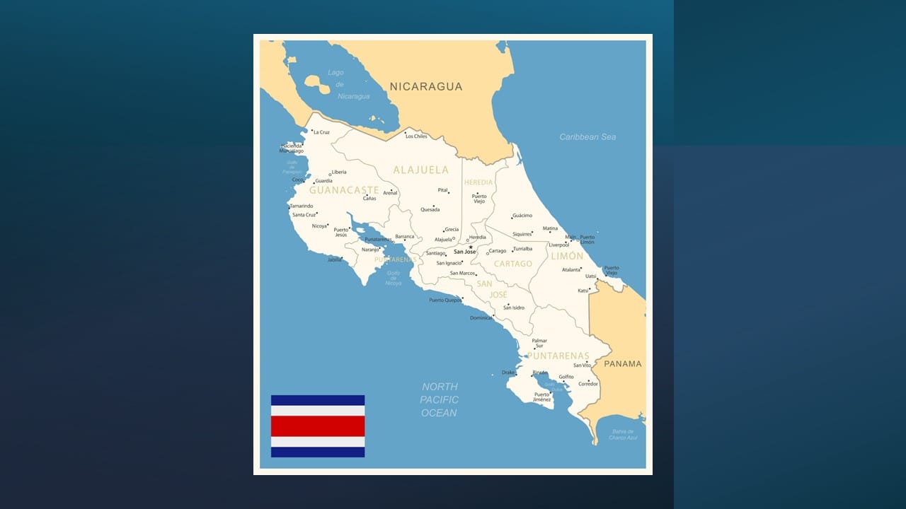코스타리카 지도