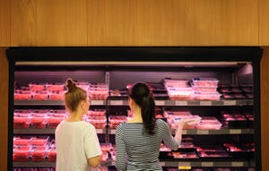 Women buying beef