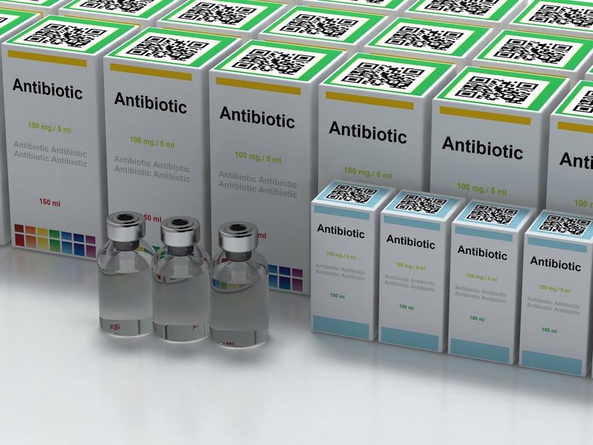 Boxes of antibiotic vials