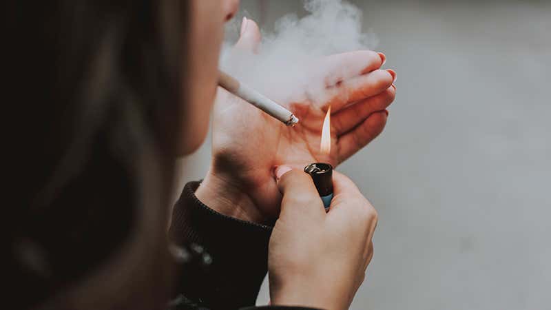 Cáncer de pulmón por tabaquismo.