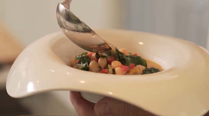 Menu de garbancos con espinacas