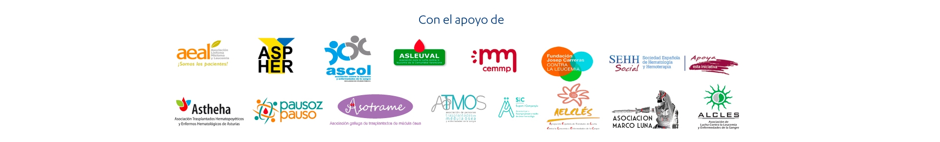 Cáncer de la sangre globolizados logos asociaciones de pacientes