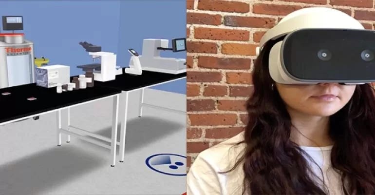 lady wearing a VR headset lady wearing a VR headset