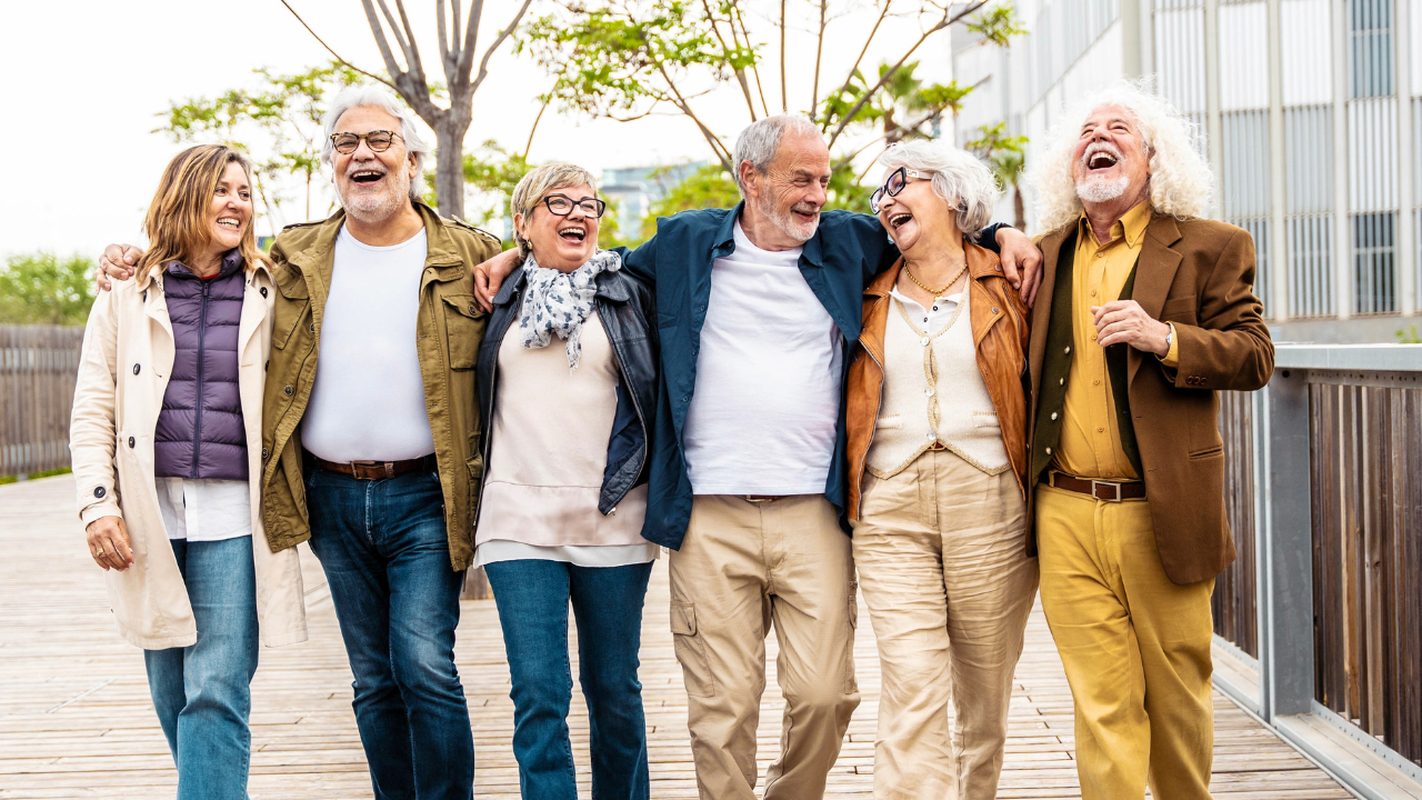 senior people laughing