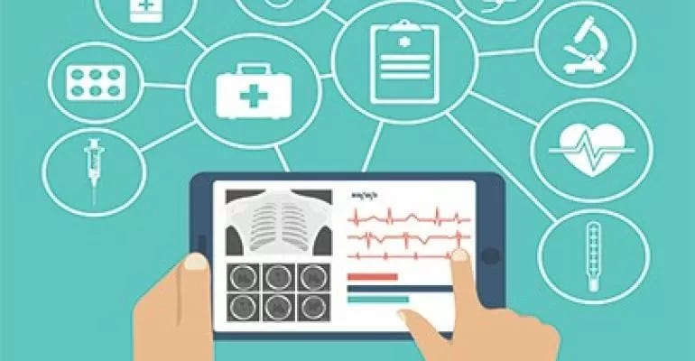 tablet showing medical icons tablet showing medical icons