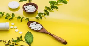 wood spoon filled with medicine wood spoon filled with medicine