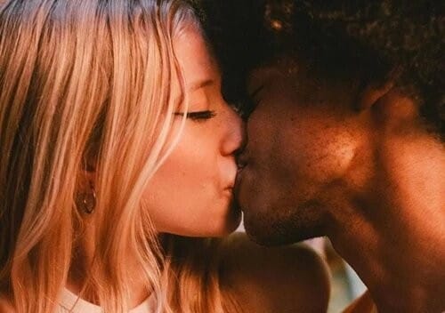 A Couple Smooching Passionately