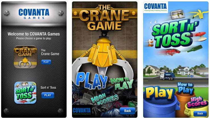 Covanta Updates Mobile Game Apps
