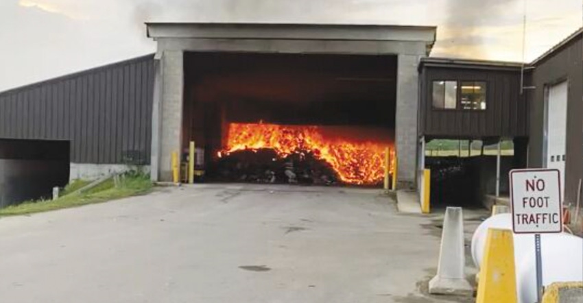 recycling waste facility fire