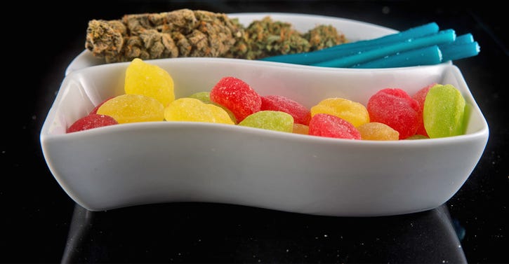 marijuana infused edibles in divided dish