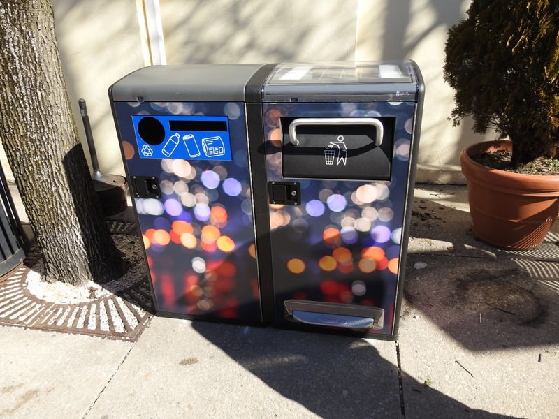 solar powered garbage cans