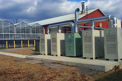 Landfill gas units power greenhouses at the Rutgers University EcoComplex in Bordentown, N.J.