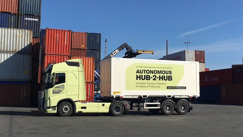 Volvo Unveils Self Driving Hub-to-Hub Truck