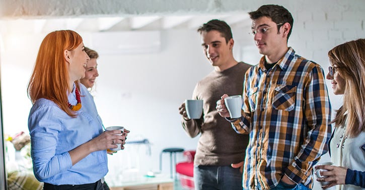 millennials meet with coffee