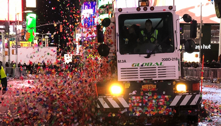 DSNY "Sweeps In" 2020 in Times Square