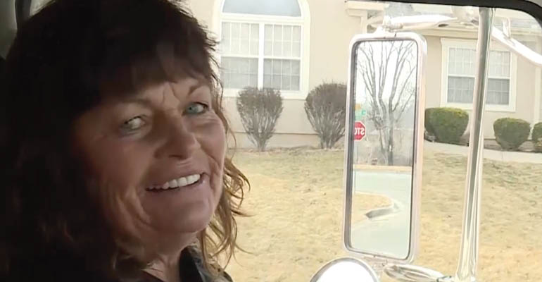 Female Garbage Truck Driver Thrives in Her Role
