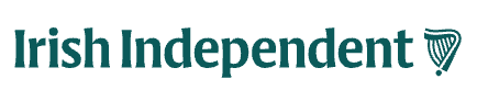 Irish Independent logo. Green “Irish Independent” wordmark accompanied by a stylised harp icon.