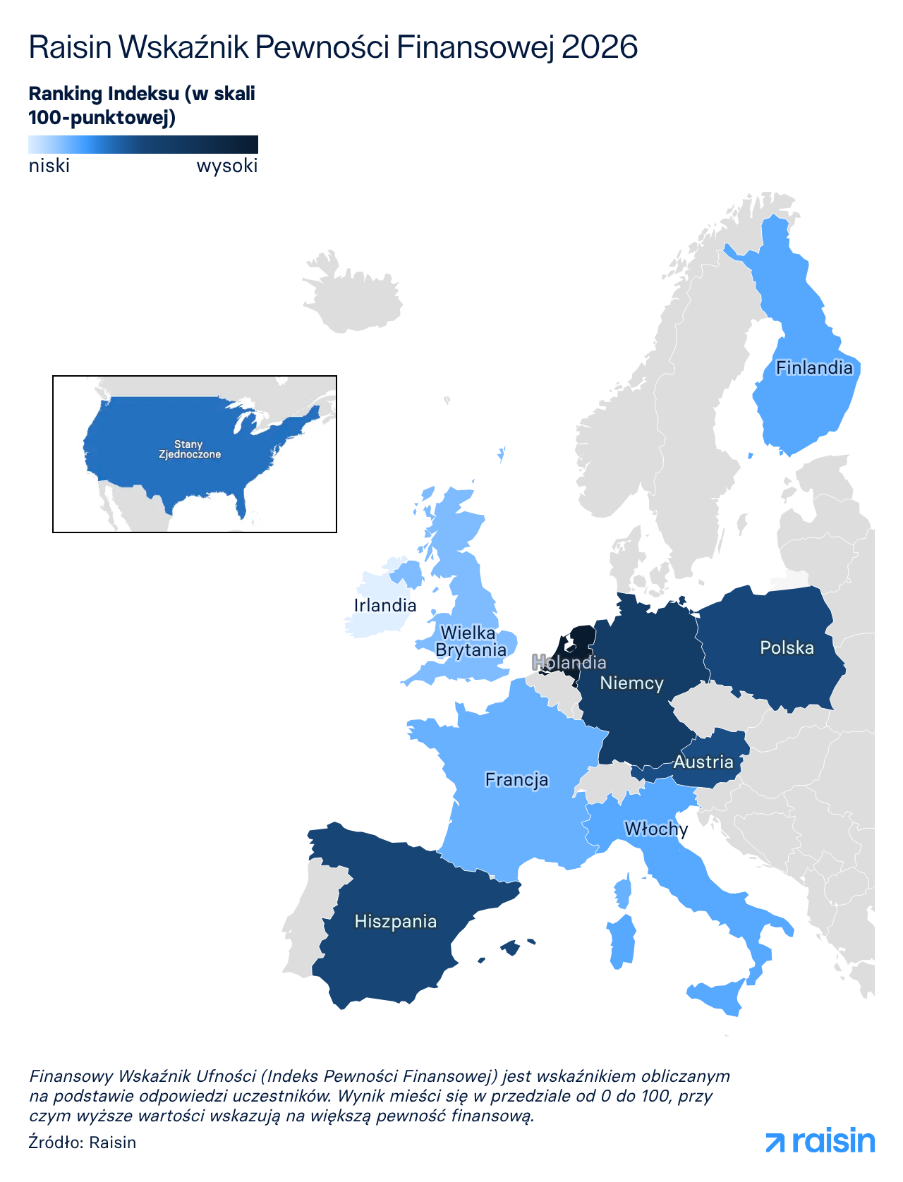Mapa Wskaźnika Pewności Finansowej Raisin 2026