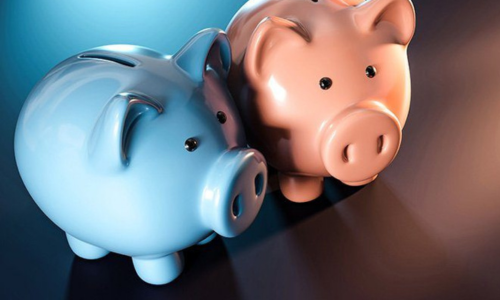 Raisin UK- blue and pink piggy banks
