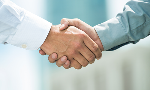 Raisin COM - Handshake of two businessmen