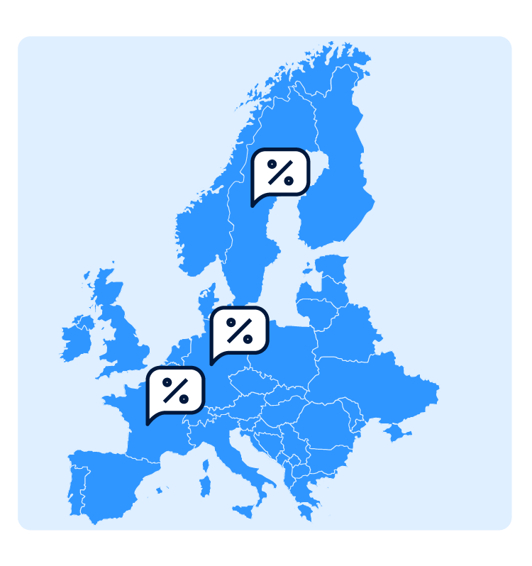 Raisin IE-Europe map interest rates
