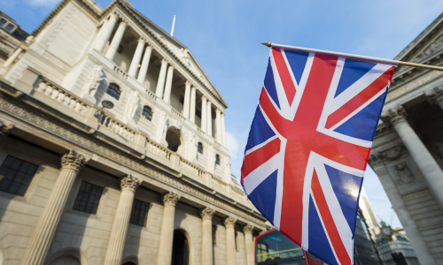Raisin UK-Bank building with Union Jack