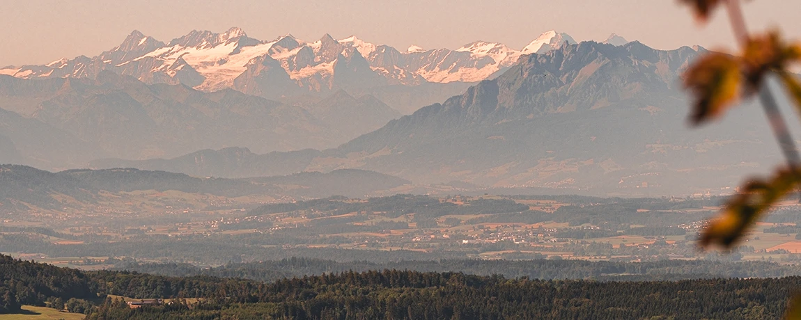 Morning view from Uetliberg Zurich, Switzerland