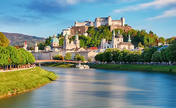Panoramic view of skyline, Salzburg, Austria
