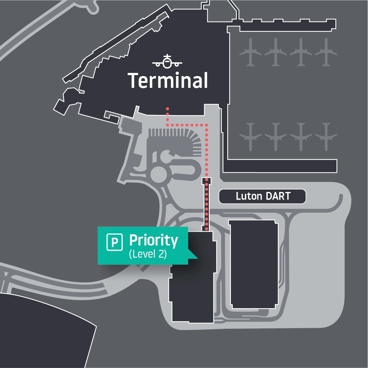 Priority Parking at Terminal Car Park 1 Map