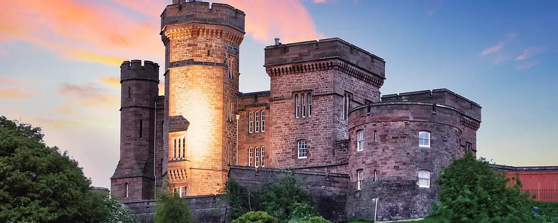 View of the castle at sunset, Inverness, Scotland