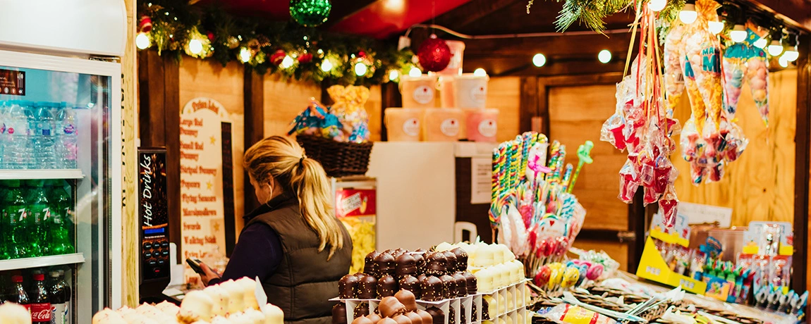 Go from London Luton Airport to Leicester Square Christmas market in London