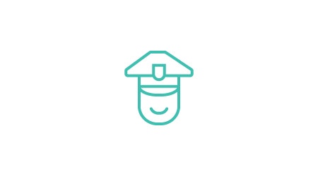 Green icon showing a security officer in uniform.