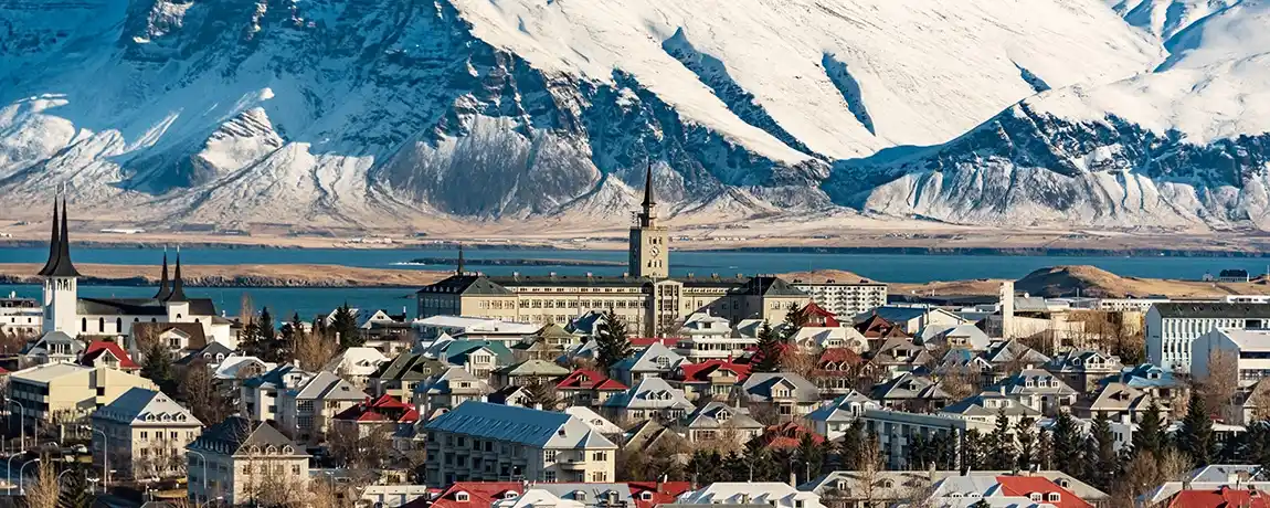 City view during winter, Reykjavik, Iceland
