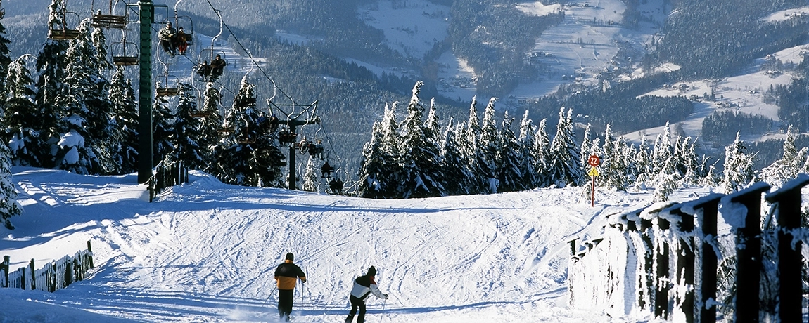 Ski lift on Skrzyczne mountain, Krakow, Poland