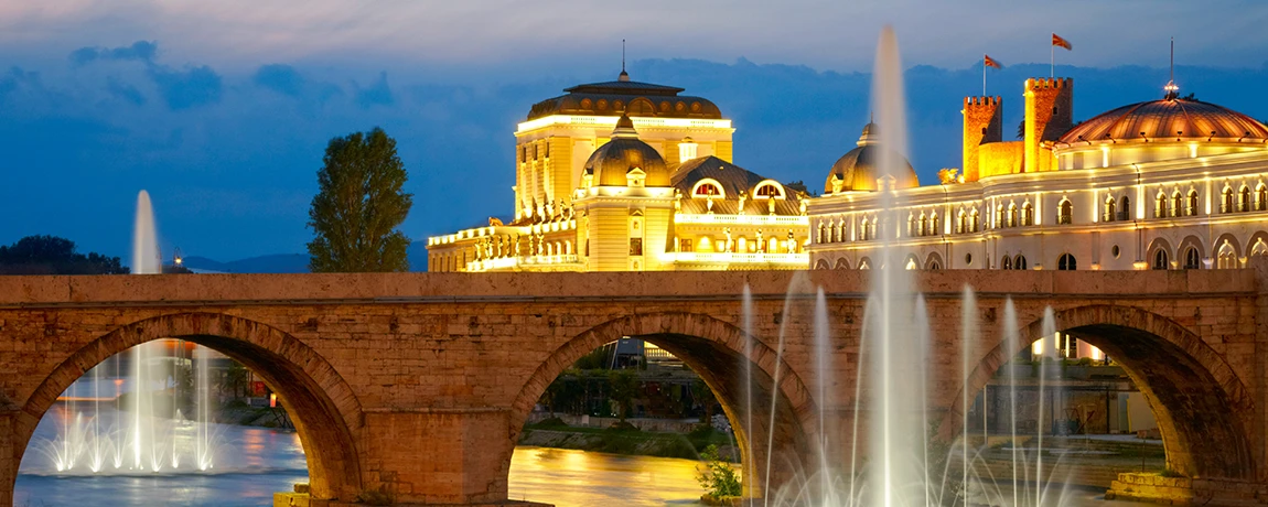 Macedonian's-capital-city-Skopje-Old-stone-bridge.