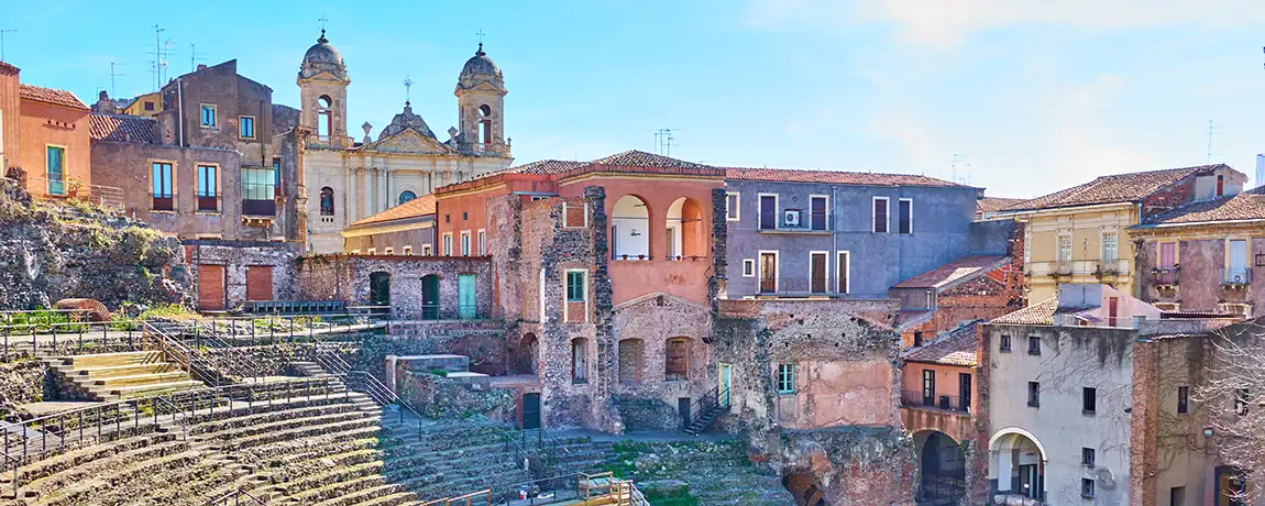 Historical buildings in Catania, Italy